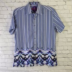 Robert Graham Men's Large Geometric Classic Fit Short Sleeve Shirt